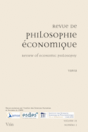 Revue de philosophie économique, v. 23, no 02